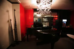 블랙 피아노와 크리스탈 샹들리에의 럭셔리 학원